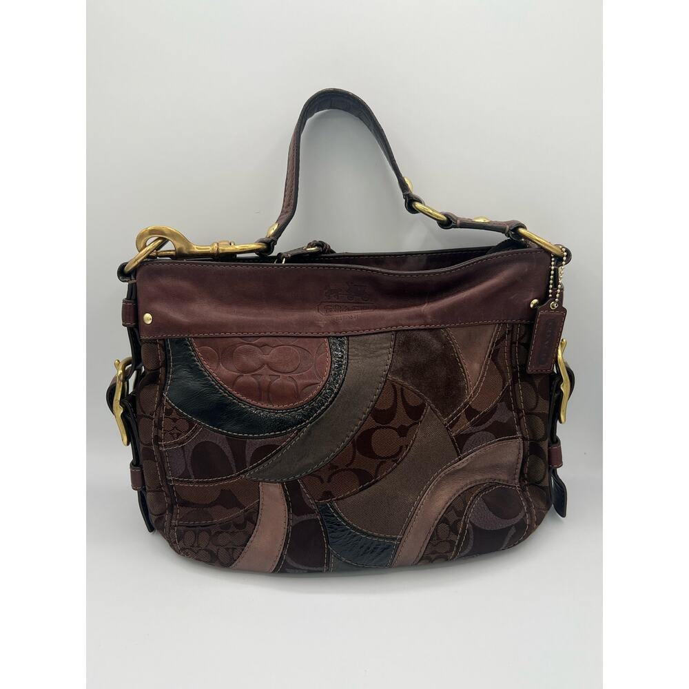 COACH Brown Leather Patchwork shoulder bag vintage purse